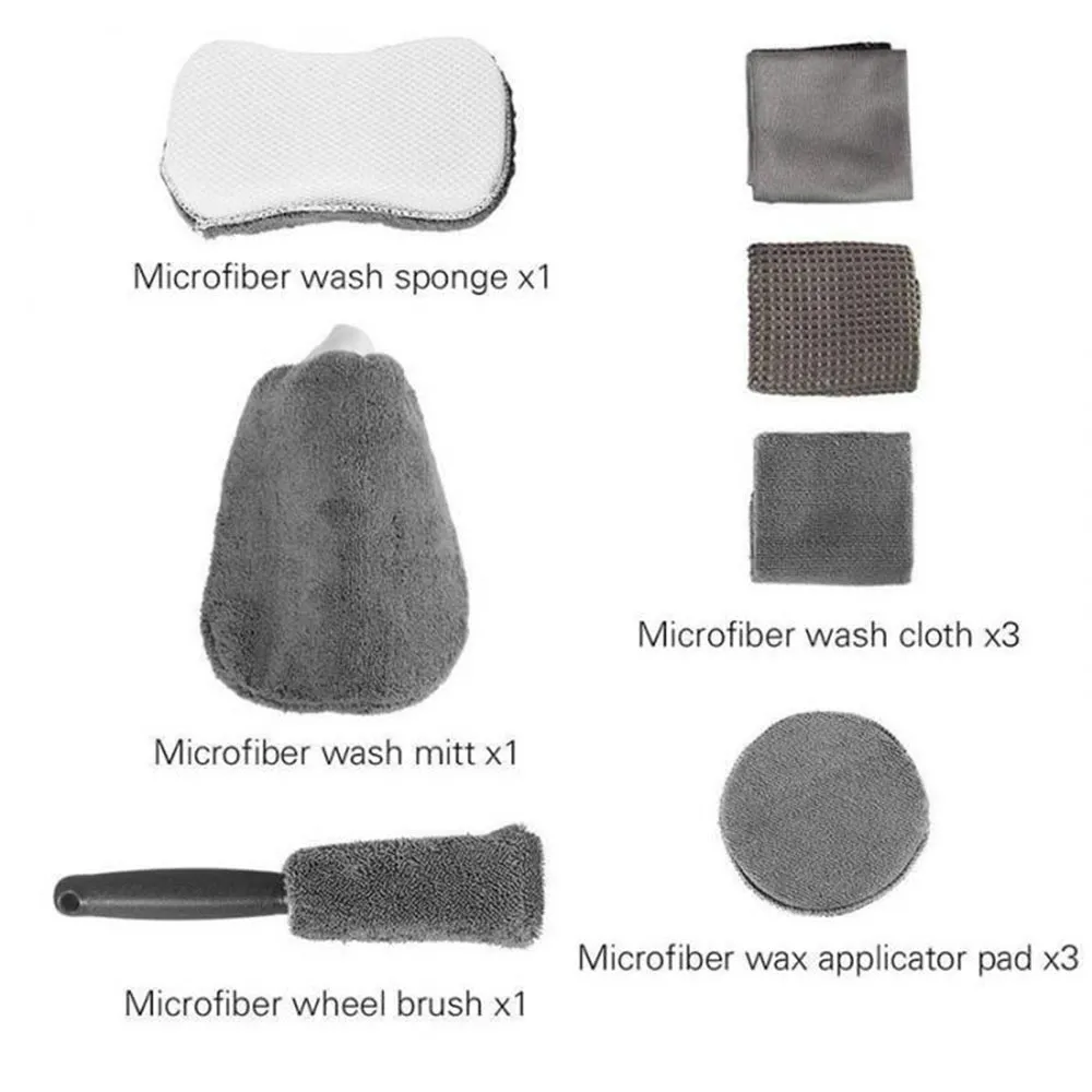 Microvezel Wasstraat Cleaning Tools Set Handschoenen Handdoeken Applicator Pads Spons Car Care Kit Wiel Borstel Car Cleaning kit 2012142237u