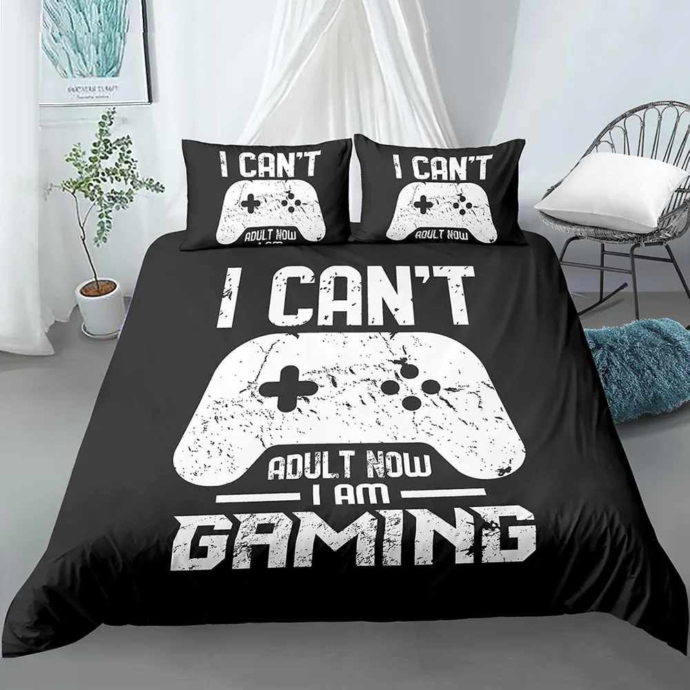 3D Duvet Cover Teens Gamer Bedding Set för barn Boys Girls Bed Gamepad Tryckt med kuddefodral Xmas gåvor US Queen EU Double 201127