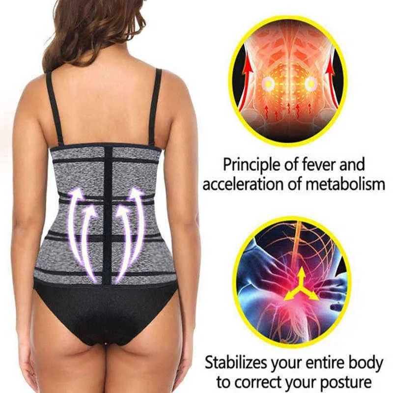 3 Gürtel Taille Trainer Korsett Neopren Schweiß BodyShaper Frauen Abnehmen Mantel Reduzierung Kurve Shaper Workout Trimmer 220125