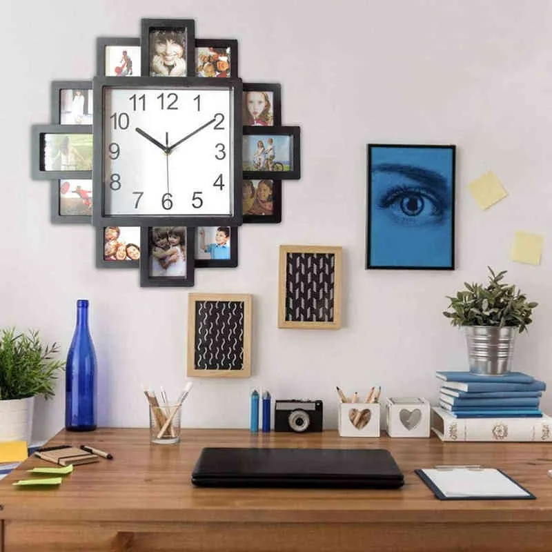 2020 New Large Wall Clock Photo Frame Modern Design 3d Clocks Living Room Home Decor Picture Display Create Valentines Day Gift H1230