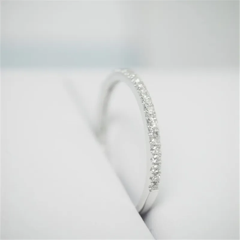 Super Thin Crystal Par Wedding Ring Silver Rose Gold Engagement Rings Alloy Trendy Women Anillos Trevliga flickvän gåvor AR19309H
