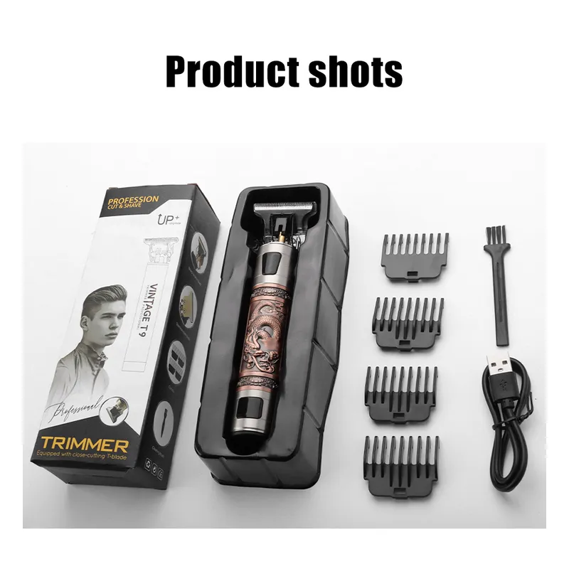 Hair Trimmer Electric Clippers Shaver Beard Professional Men Cutting T Style Machine Rechargeable Barber t9 220216