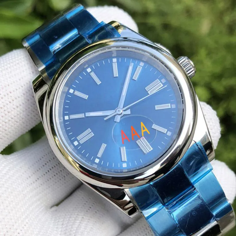 TM Factory Top Mens Watch Automatisch mechanisch Sapphire Glass vaste roestvrijstalen 41 mm Fashion Yellow Dial Men Watches mannelijke polshorloge294s