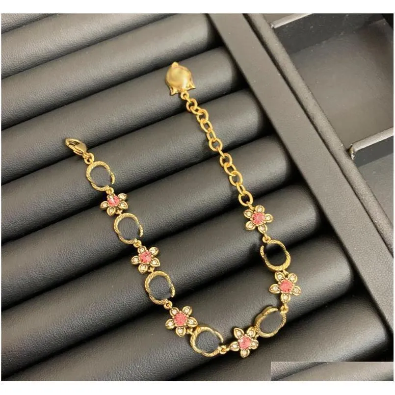 vintage crystal necklace sets flowers letters jewelry sets diamond bracelet women rings necklace charm earring studs set