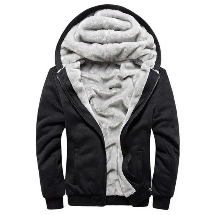 2020 Jackets Jacket Hoodies Winter Warm Fur Lined Fleece Zipper Hooded Male Sweatshirt Men Colorblock For Coat Ipqvp9831625
