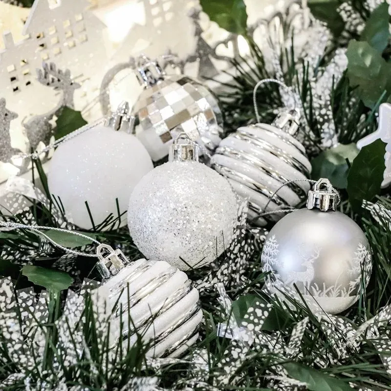 5cm décorations d'arbre de Noël boules de Noël ensemble suspendus boule pendentifs décoratifs incassables boules 201128