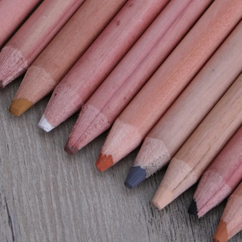 12 Uds. Lápices Pastel suaves profesionales tinte de piel de madera lápiz de color Pastel 201102
