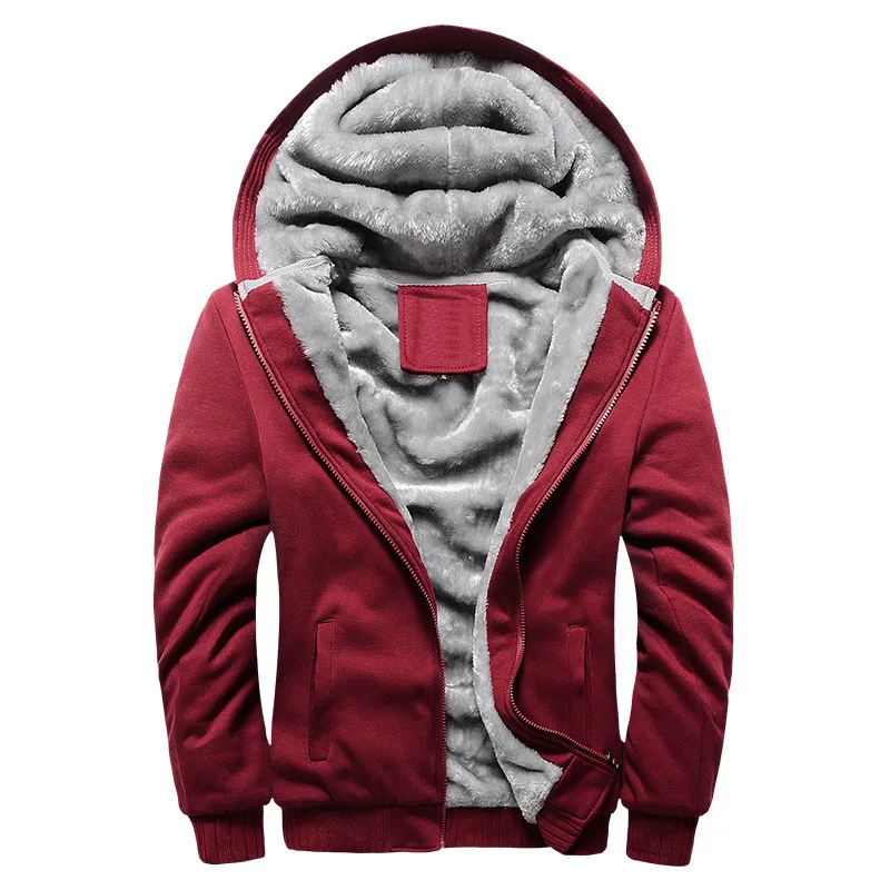 2020 Jackets Jacke Hoodies Winter warmes Fell ausgekleidetes Fleece Reißverschluss mit Kapuze Männlich männlich Sweatshirt Männer Farbe für Mantel IPQVP9831625