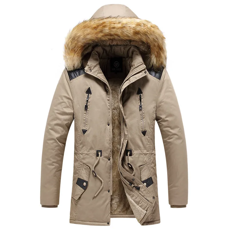 Winterjacke Männer Lange Parkas Dicker Mantel Warme Outdoorjacke Männer Pelz Kapuze Kragen Winddicht Winter Dicke Mantel Herren Jacken 201127