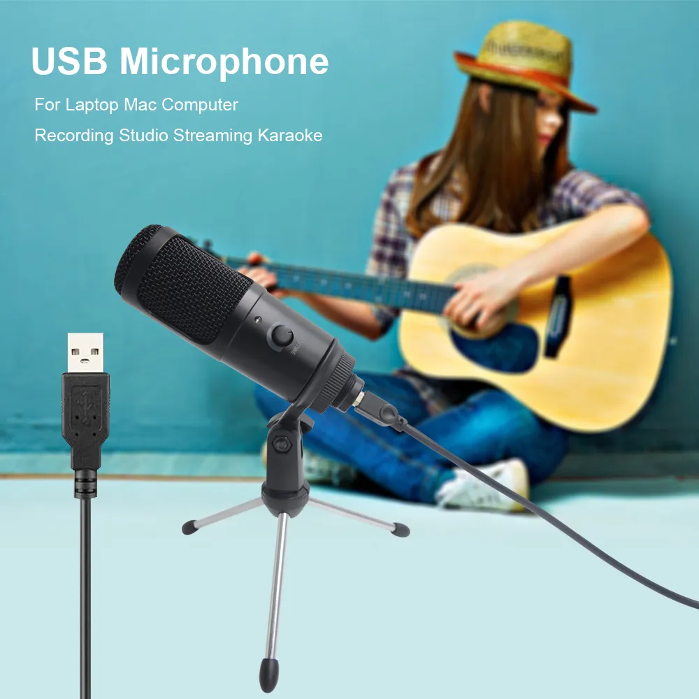 Microfono USB in streaming Microfoni a condensatore in metallo computer portatile Studio di registrazione Streaming Karaoke Youtube TIKTOK