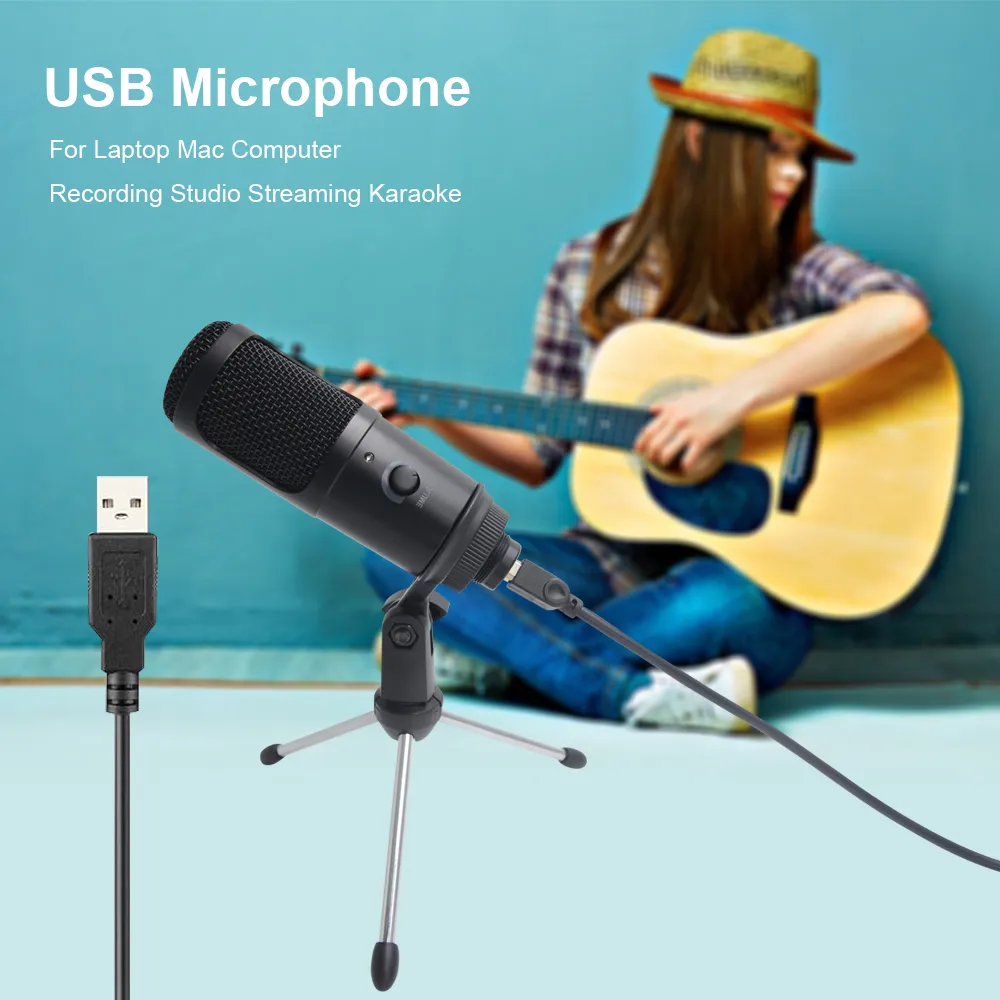 ストリーミング USB マイク メタルコンデンサーマイク ラップトップコンピュータ用 レコーディングスタジオ ストリーミングカラオケ Youtube TIKTOK