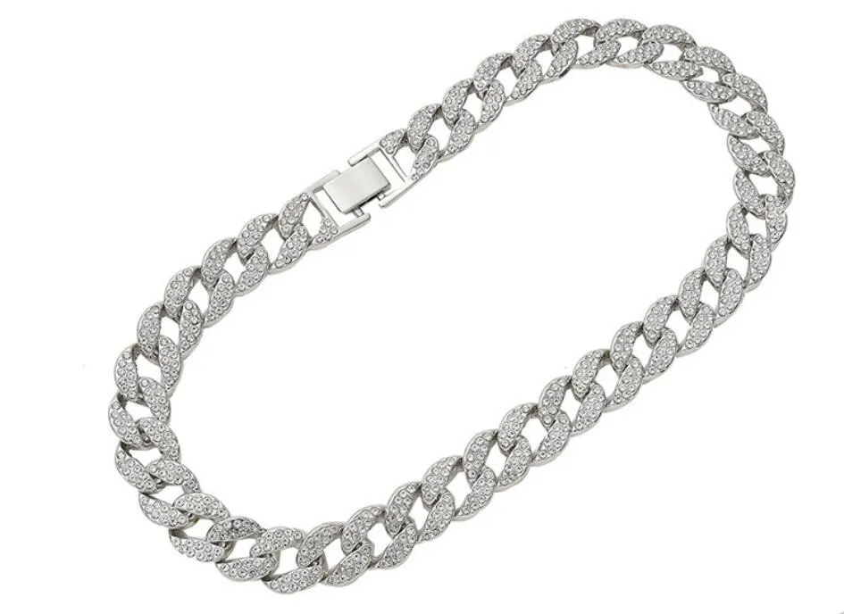luxe Kettingen armband Hip Hop Bling Modeketens Sieraden Heren Goud Zilver Miami Cubaanse Link Chain Diamond Necklaces174g
