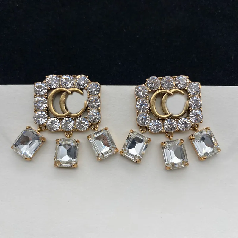 Designer Colored Diamond Earrings Designer For Women Hoop Earring Luxurys Designers Letter G Stud Earrings D2202151Z