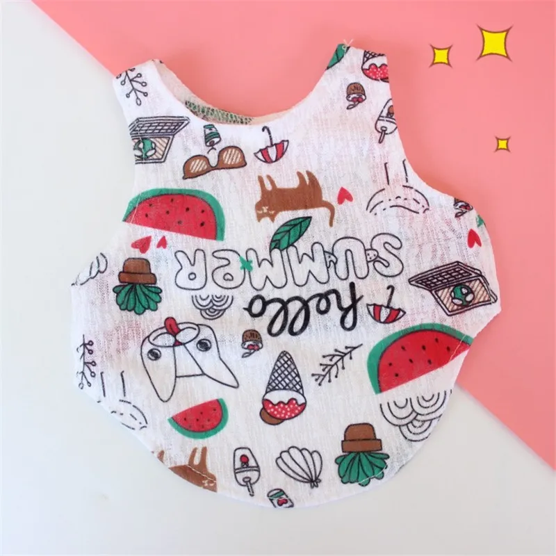 Super urocze ubrania na szczeniaka filiżanki Summer francuski buldog dla mops mody koty oddychające fajne kamizelki małych psów Y200917