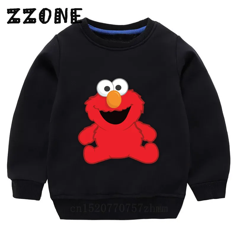 Sweats à capuche pour enfants Enfants The Sesame Street Elmo Catoon Sweatshirts Bébé Coton Pull Tops Filles Garçons Automne Vêtements LJ201216