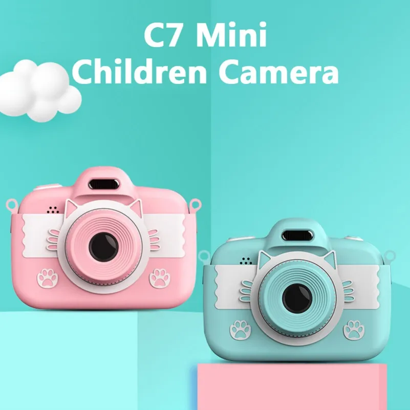 C7 mini câmera infantil brinquedo câmera 3 0 ''câmera digital full hd com silicone brinquedos intelectuais infantis chi303t