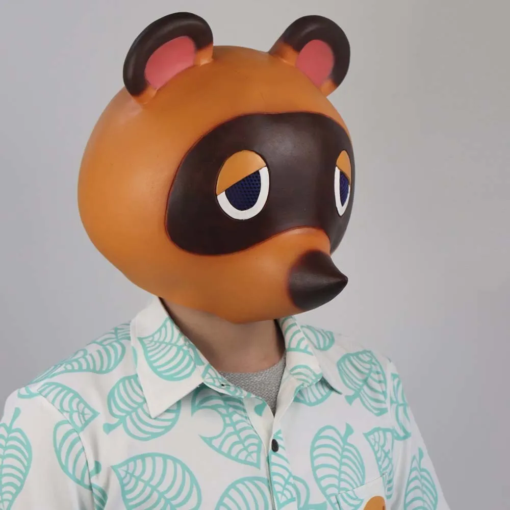 Hayvan Geçişi Tom Nook Mask Cosplay Sevimli Leopar Kedi Lateks Maskeleri Kask Cadılar Bayramı Karnavalı Masquerade Party Kostüm Props T20050294C