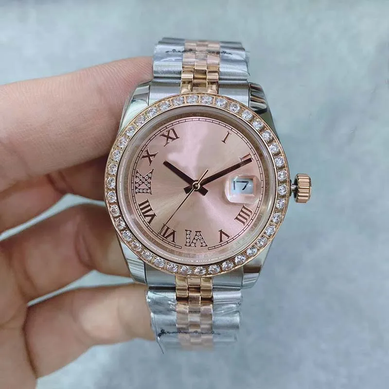 36 mm U1 Wysokiej jakości automatyczny ruch kobiety oglądają czerwoną twarz Sapphire Crystal 316 Zegarek ze stali nierdzewnej 283b