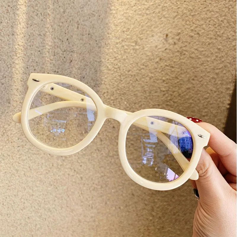 Moda Montature occhiali da sole 2021 Occhiali da vista Oversize Cat Eye Frame Designer Rice Round Donna Trasparente Verde Eyewears2731