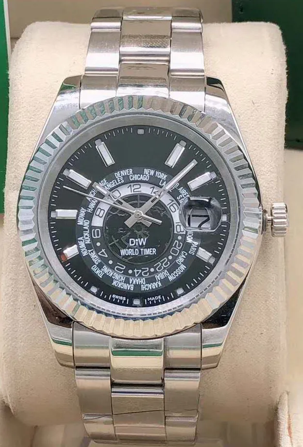 42 mm W pełni automatyczne mechaniczne lustro zegarków mechanicznych można niezależnie regulować Watch Watch Stal nierdzewny