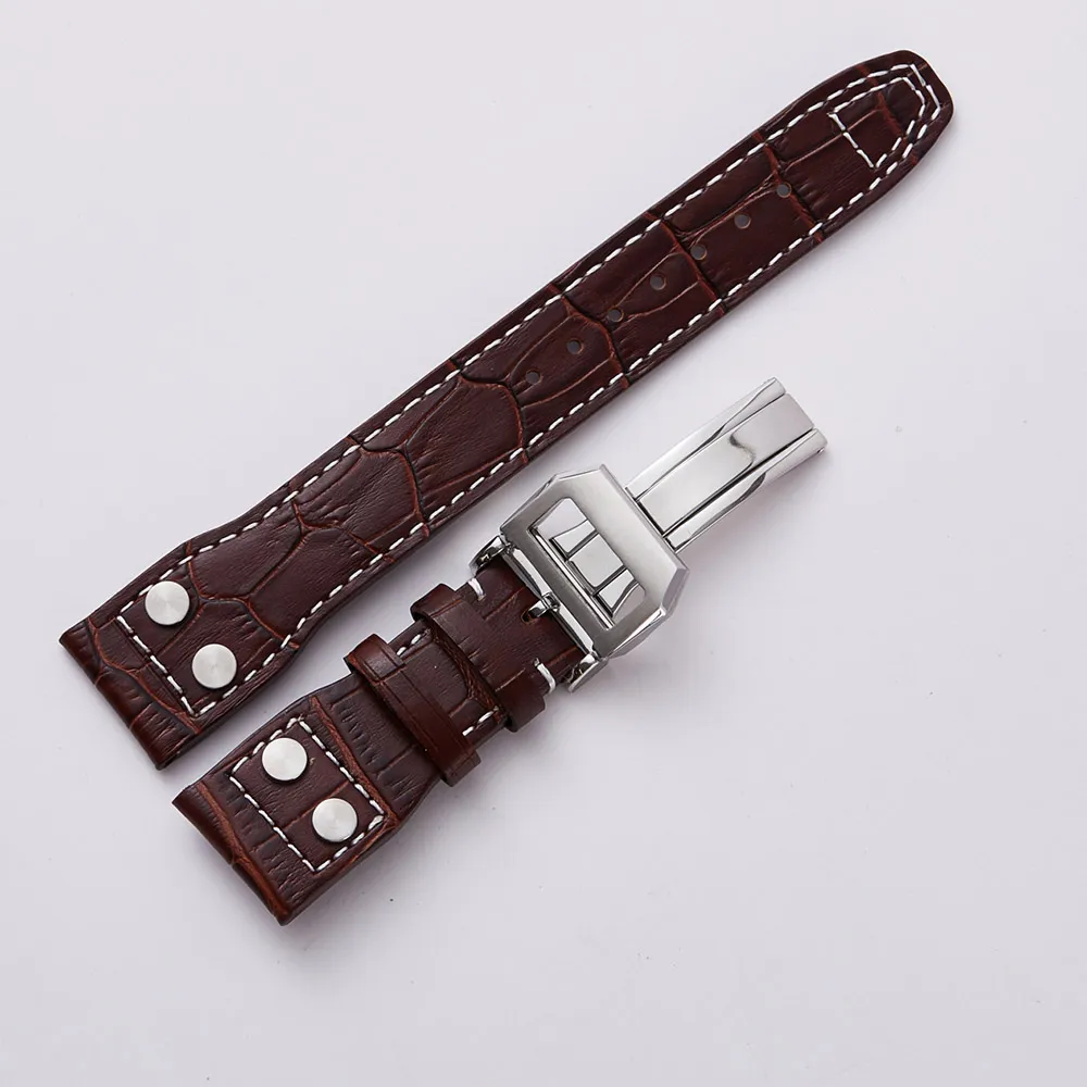 20 mm 22 mm echtes Kalb Leder Uhrengurt mit Schnallen Clasp Men039s Uhren Band für Fit IWC Armband Top Quality4209264