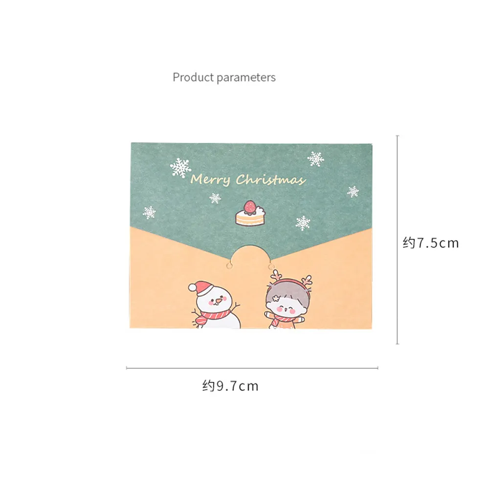 Christmas Card Cartoon Merry Christmas Paper Envelope with Message Card Greeting Card Letter Stationary Gift Wholesale