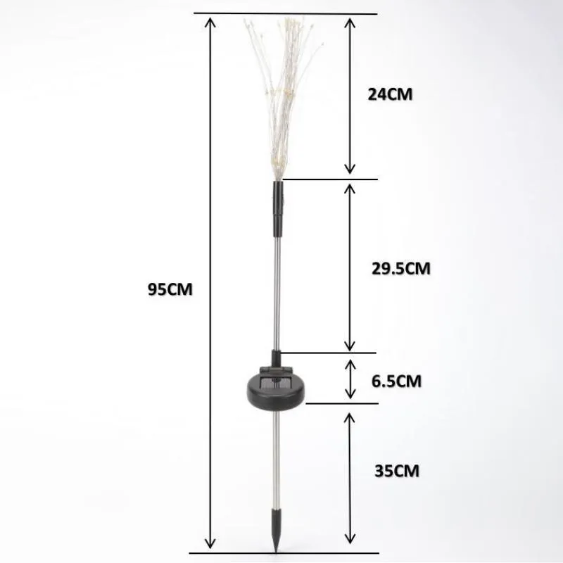 Lumières solaires extérieures pissenlit fil de cuivre prise de pelouse feux d'artifice lumières batterie intégrée étanche vacances brillant Props262y