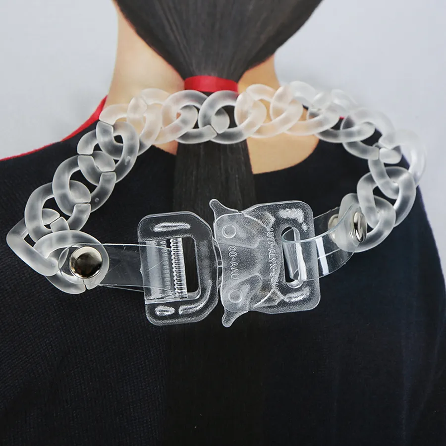1017 ALYX 9SM Transparent Bracelets Men Women Classic ALYX Chain Bracelet High Quality Matte Transparent plastic Safety buckle F128407318