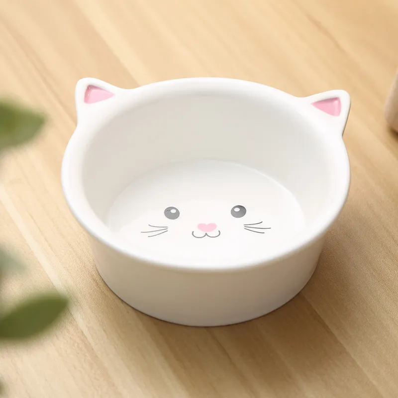 Cute Pet Feeder Bowl Cartoon Shape Highfoot Single Mouth Antiscivolo in ceramica cani e gatti Contenitore alimenti e bevande Y200917