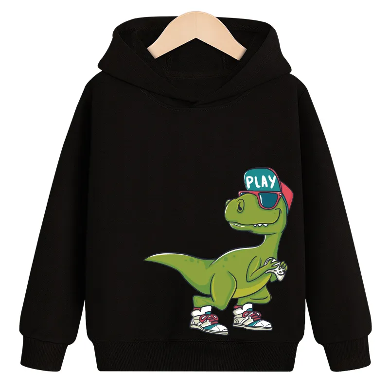 Sweatshirts Hoodies Uzun kollu bebek bebek-kızlar çocuklar çocuklar karikatür karikatür sonbahar bahar üstleri kıyafetler giyim dinozor lj201128