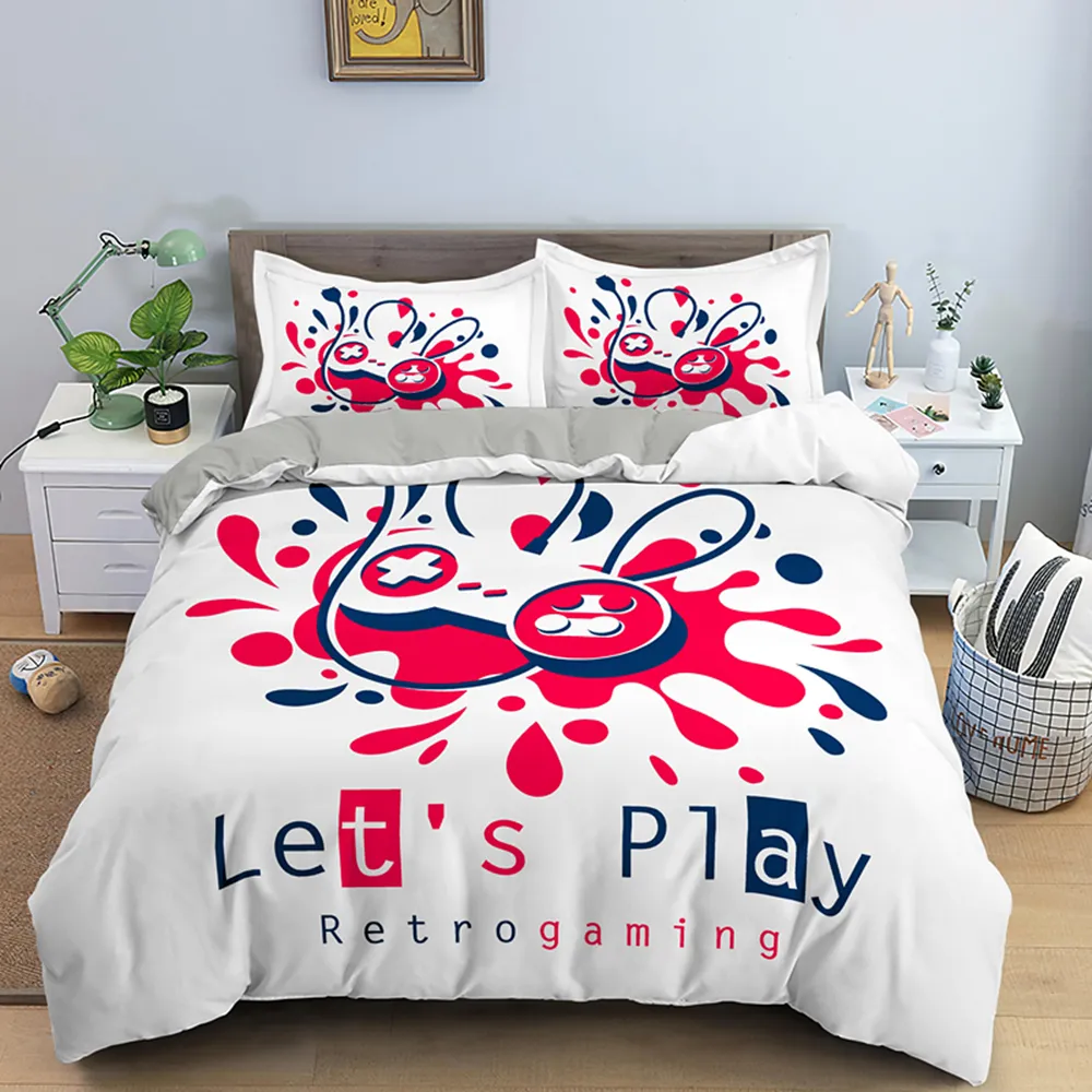 Moda 23 pezzi Copripiumino giocatori Cartoon King Queen Set di biancheria da letto singolo Bambini Ragazzi Ragazze Set da letto Copripiumino trapuntato da gioco 201216418099