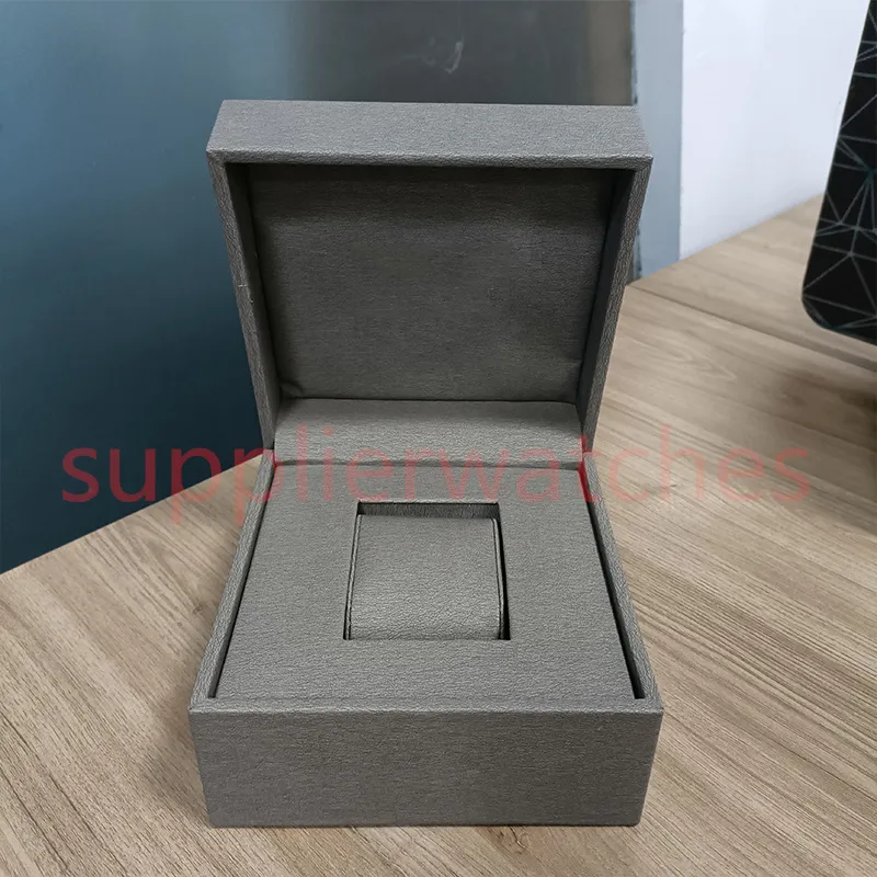 Hjd 2022 luxo um designer p cinza quadrado relógios caixa casos material de couro madeira certificado saco livreto conjunto completo de masculino an209t