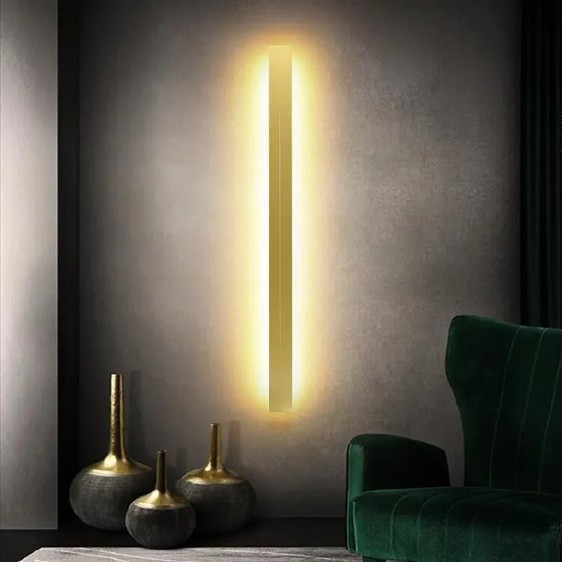 Наружные настенные светильники, современный длинный светодиодный светильник, 85-265 В, железный, черный, золотой корпус, 100 см, 120 см, прикроватный светильник для гостиной, ip20268t