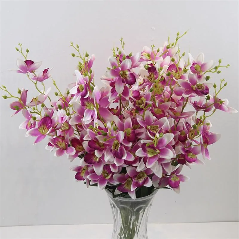 10 pièces faux Cattleya 7 tiges bouquet 23 62 longueur Simulation orchidées pour bricolage Bouquet de mariée maison décorative fleur artificielle 282I