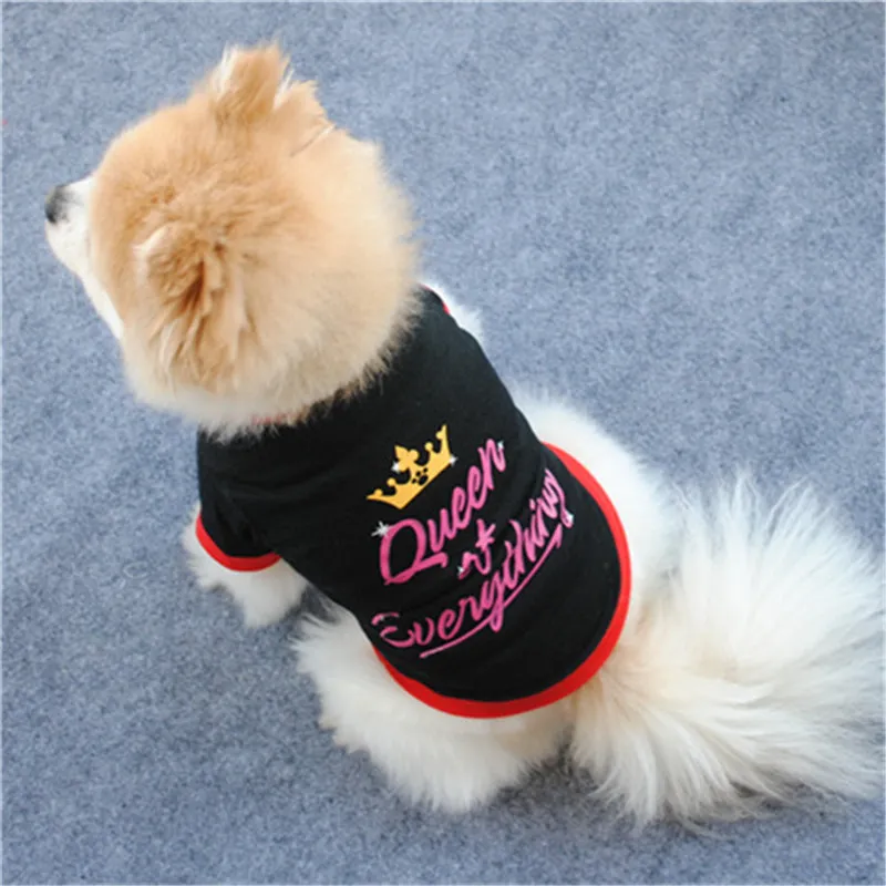 Queen Crown Design Pet Clothes for Pugs T Shirt Dog Summer Cute Pug Clothing Beautiful Cat Puppy s Y200917