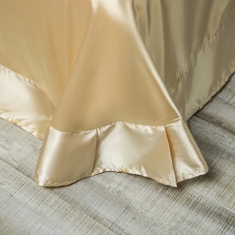 Ensemble de literie 100% satin de soie amélioré, housse de couette et taie d'oreiller de luxe, ensemble de draps simples et doubles, parure de lit soyeuse 2223M