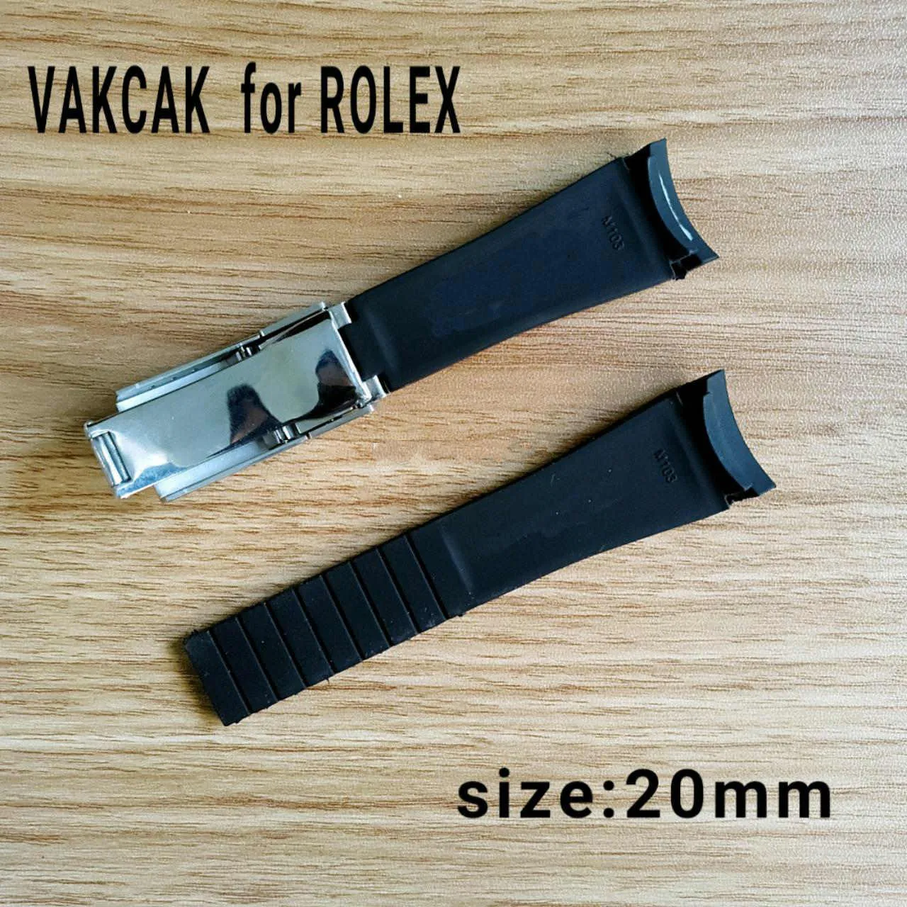 20 mm großes Armband, passend für SOLEX SUB GMT, weiches, langlebiges, wasserdichtes Uhrenzubehör mit silberner Original-Stahlschließe 345 V