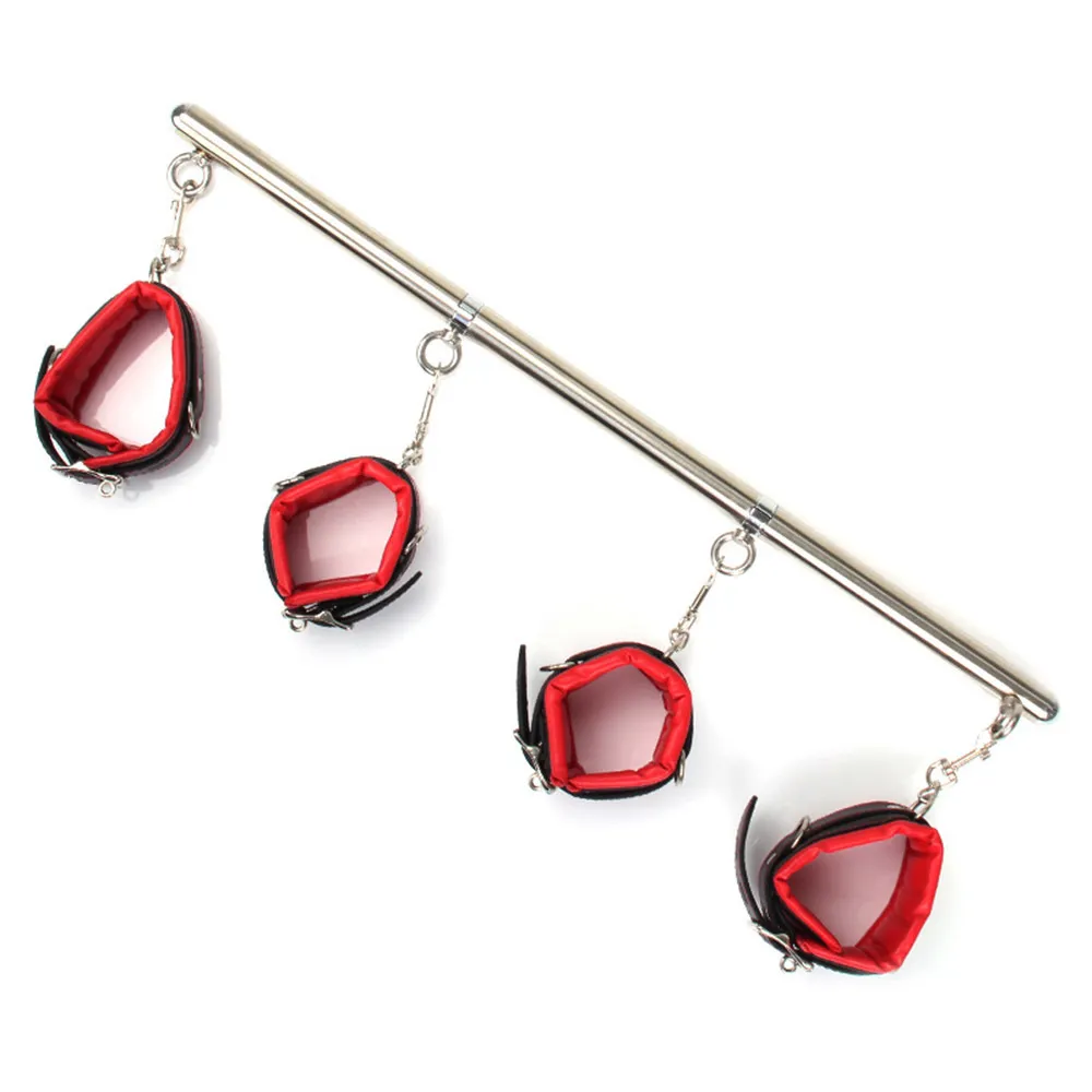 BDSM Giocattoli in acciaio inox regolabile Spreader Bar Bondage Set Unisex Sex Ha259b