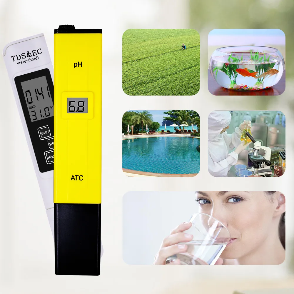 Pocket Digital LCD PH Meter TDS EC Wasser Aquarium Reinheit PPM Filter Hydroponic Pool Tester Tool 30% Rabatt Y200922