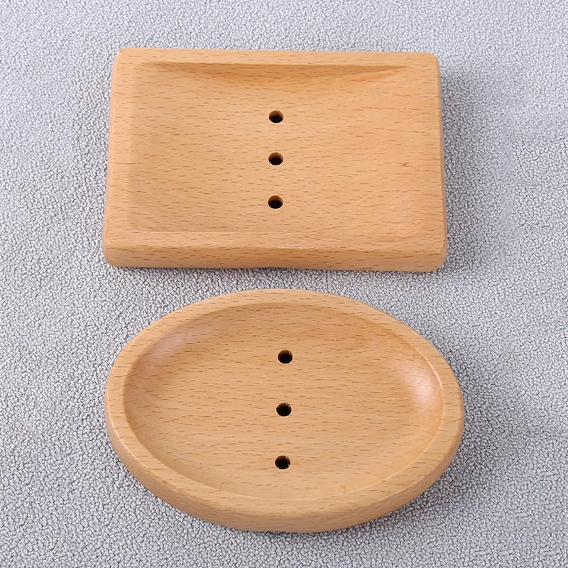 Natural Holzseife Schale Abfluss Holzseife Tabletthalter kreativer Rackplattenschachtel Tragbarer Behälter für Bad Dusche Badezimmer BH4455 Wly