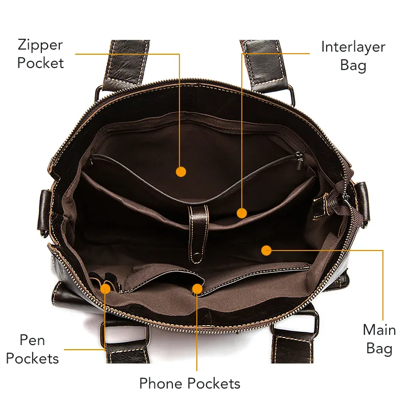 Westal Erkek Çantası Orijinal Deri Evrak Çantası Erkekler Dizüstü Tag Deri Ofis Çantaları Erkekler İçin Totes Business Evrak Çantası Docum274i