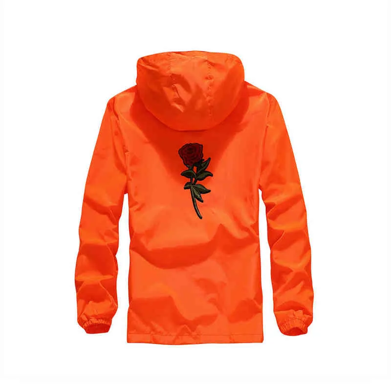 QSuper Rose Bomber Men Jacket Hip Hop Slim Fit Flowers Pilot Men Coat Men's Hooded Jackets Male Brand Clothing 220124