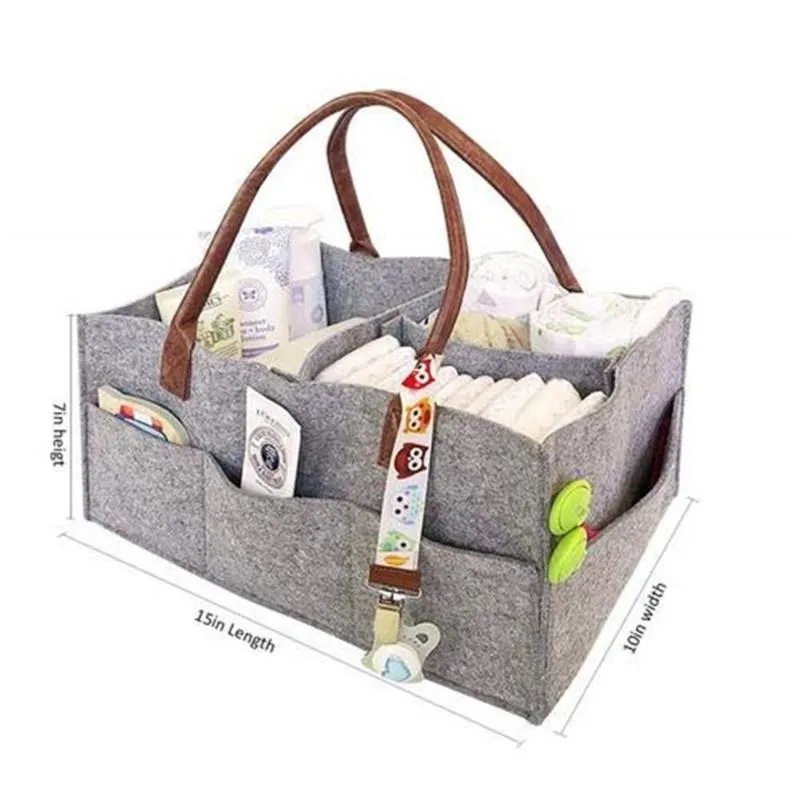 아기 기저귀 캐디 주최자 접이식 펠트 보관 가방 휴대용 가볍게 다기능하는 교실 새로운 MOM285G