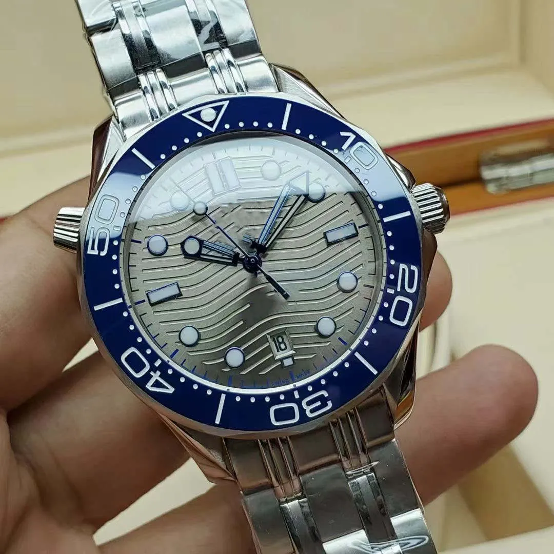 Мужские часы, керамика, круглый рот, роскошные профессиональные часы 300 м, водонепроницаемые, с синим циферблатом, с сапфировым стеклом, автоматические часы2736