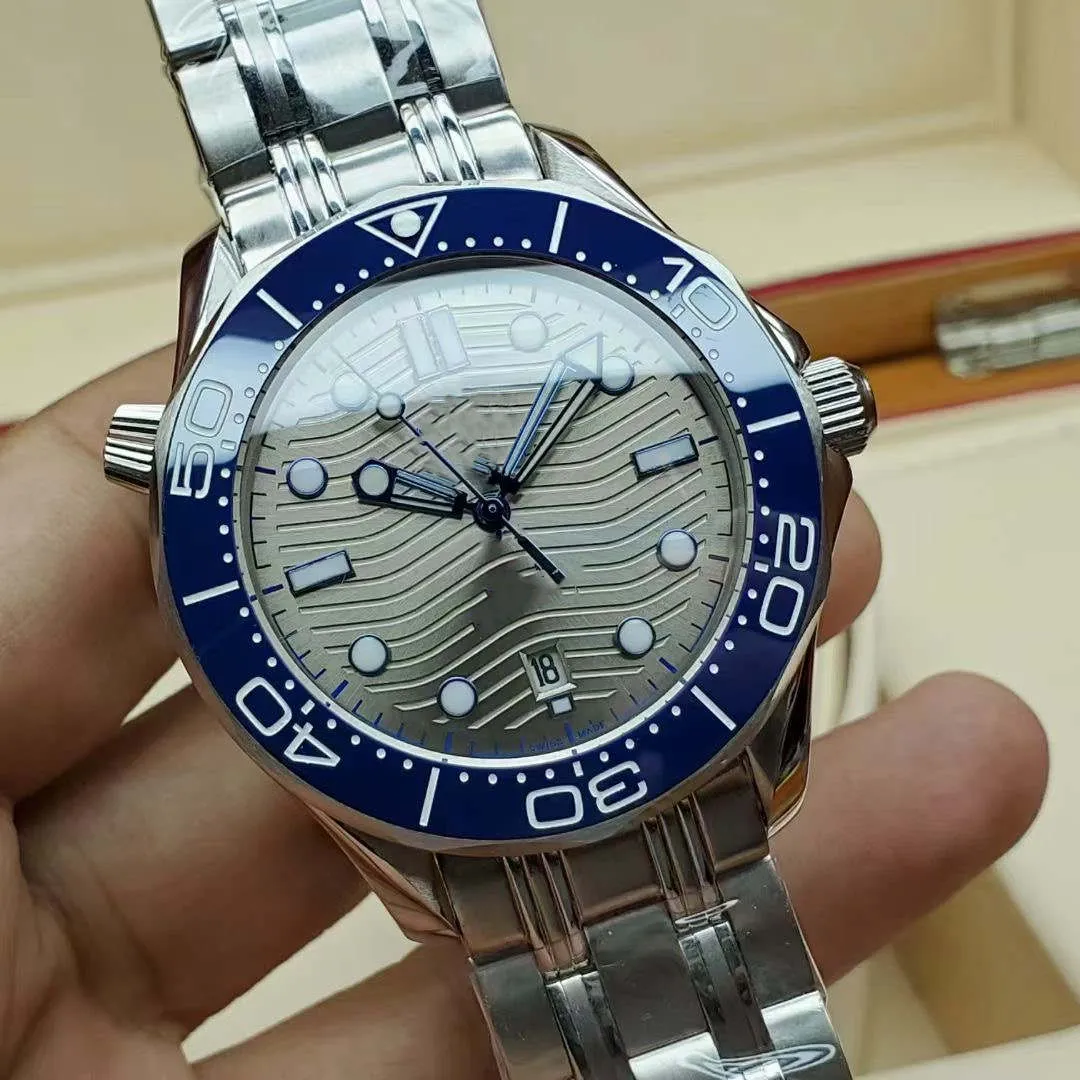 Men's Watches Ceramics Circle mouth Luxury Professional 300m Water Resistant Blue Dial Sapphire Automatic Watch272S