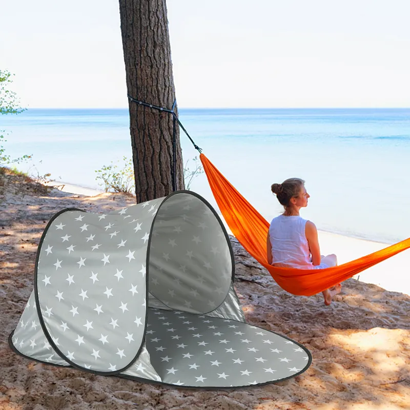 Automatic Outdoor Camping Tent Waterproof Anti UV Beach Ultralight Pop Up Summer Sea Sun Shelters Awning Sunshade 220216