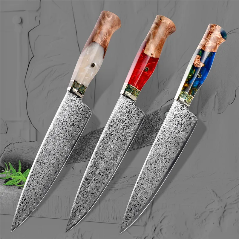 Faca de cozinha premium de faca do Chef da Grandsharp 67 Camadas VG10 Damascus aço inoxidável Manuseda de madeira Darraja Presente 5108208