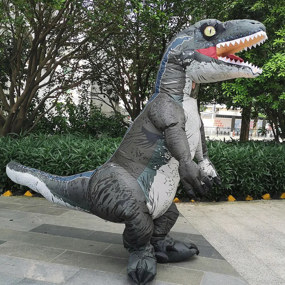Adult Velociraptor T REX Dinosaur Inflatable Costume party cosplay Costume Halloween Costumes For Man woman Fancy Dress suit LJ2009908885