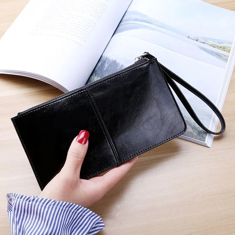 HBP New Fashion Women Office Lady PU Leather Long Purse Clutch Zipper Business Wallet Bag Card Holder Big Capacity Wallet BLUE309q