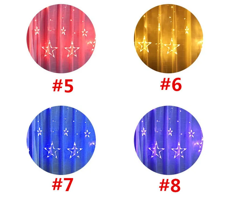 LED Curtain Light Star and Moon Holiday String Light Waterproof Decoration lamp for Wedding, Party, Christmas Light T1I2985